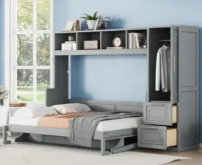 Murphy Bed - Brand new $500 obo with desk and wall closet., View more