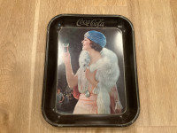 Vintage 1973 Coke Coca-Cola Metal Serving Tray Flapper Girl