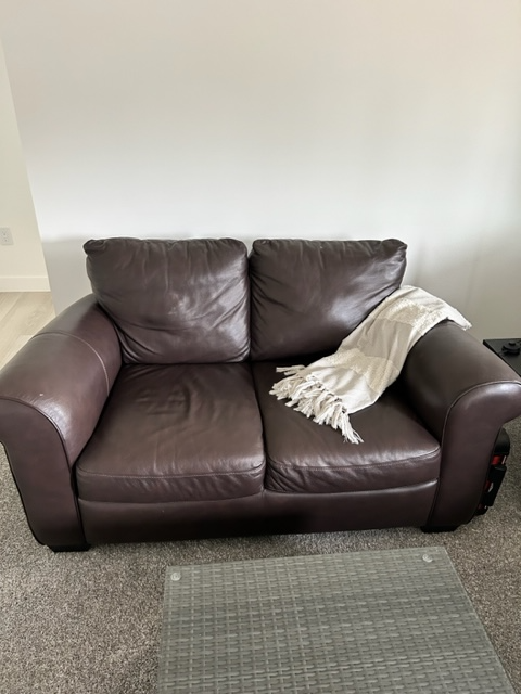 Brown Leather Love Seat & Chair in Couches & Futons in Cranbrook - Image 3