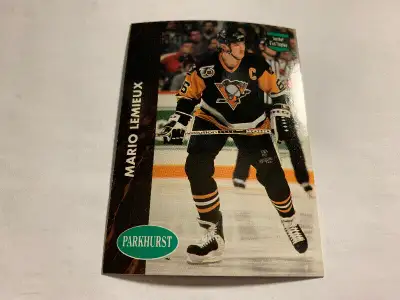 1991-92PARKHURST AWARD WINNER HOCKEY MARIO LEMIEUX PHC7 FRENCH NM -MT. Hello buyer, If you see this...