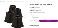 Bed Risers (4-Pack) - $35 - Cash & Pick up - Finch/McCowan