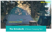 (NEW) FE Active Grindavik Waterproof 4 Person 4 Season Tent Gray