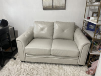 Beautiful Cream Colored Leather Love Seat