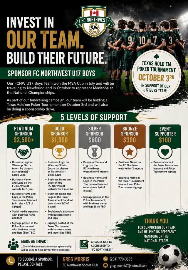 FC Northwest U17 Sponsorship Opportunity