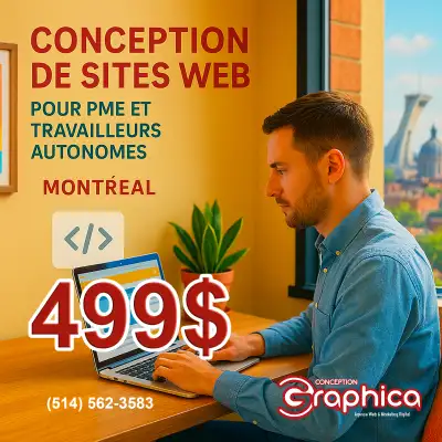 Concepteur de site web, 499$,Website Design, Site Web, Graphiste, View more