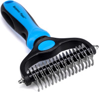 NEW Pet Grooming Brush - Double Sided Shedding and Dematting