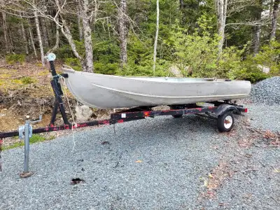 Old 12" Aluminum boat with 6HP Mercury short shaft outboard and