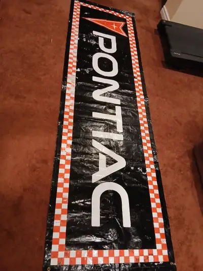 Vintage 70's Pontiac Racing Garage Banner, View more