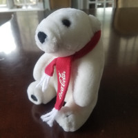 Coca-Cola Plush Polar Bear with Red Coke Scarf - Early 90s