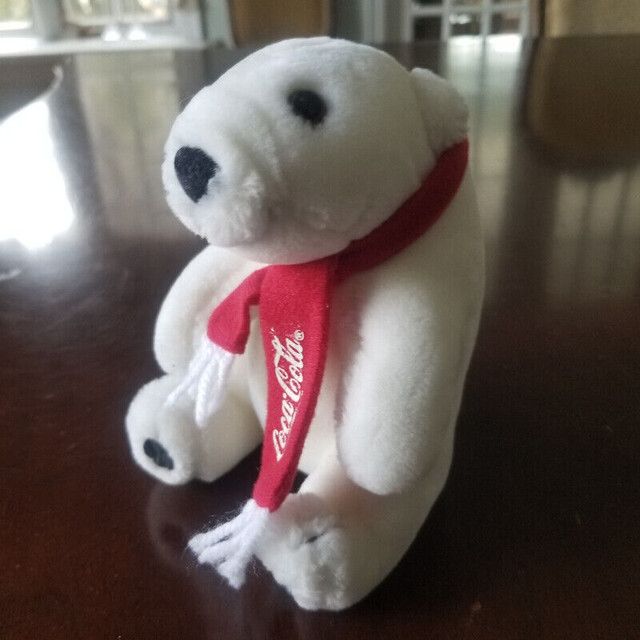 Coca-Cola Plush Polar Bear with Red Coke Scarf - Early 90s in Arts & Collectibles in City of Toronto