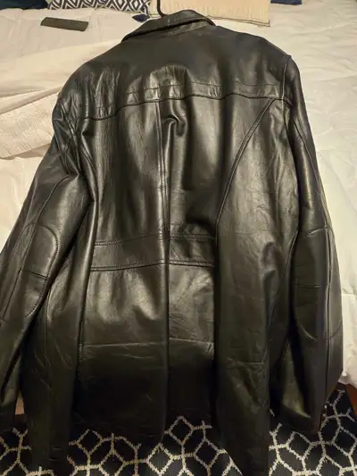 mens leather car coat., View more