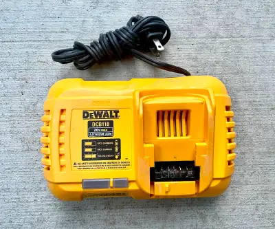 DEWALT 20V/60V MAX Lithium-lon Fan Cooled Fast Battery Charger Model DCB118. Used and in good workin...