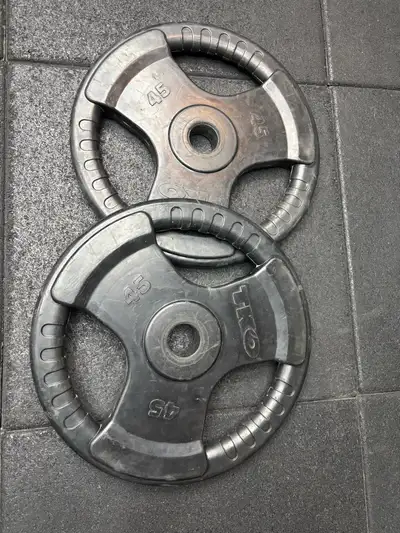 45lb TKO Rubber Coated Weight Plate Pair, View more