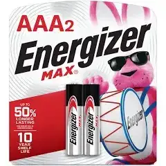 Energizer MAX AAA Batteries (2 Pack), View more