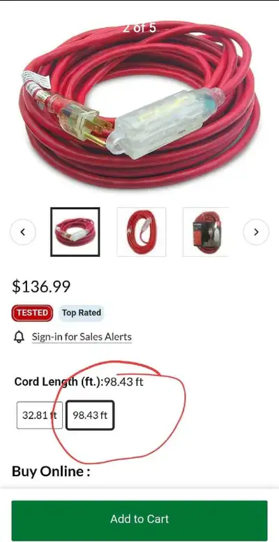 Brand New NOMA Outdoor Extension Cord $100, View more