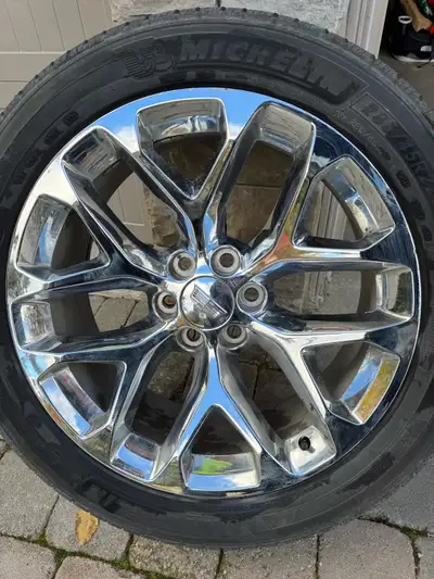 Set of 4 OEM Original Cadillac Escalade 22” “Snowflake” Rims with Tires (2023 Date Code) including T...