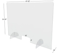 Plexiglass Acrylic Sneeze Guard - 47.5"W x 31.5"H - Clear