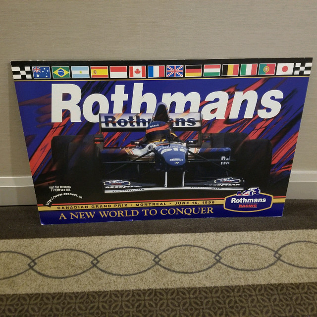 1996 F1 Montreal Grand Prix Rothmans Large Promo Poster 65x100" in Arts & Collectibles in City of Toronto