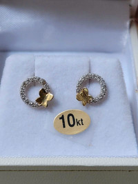 10k Gold butterfly earrings