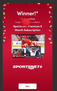 6 month Sportsnet+ plus premium subscription