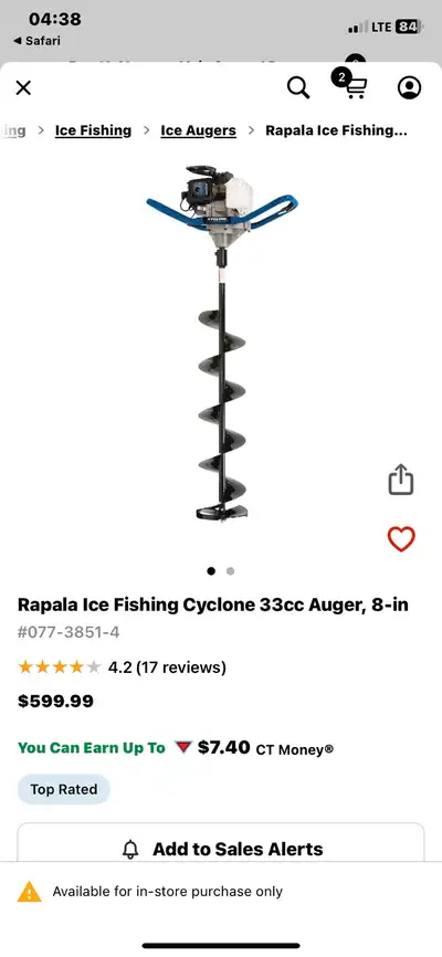 Rapala 8” Gas Ice Auger, View more