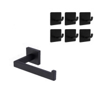 BRAND NEW-Wall mounted 7 pcs bathroom set (Matte Black)