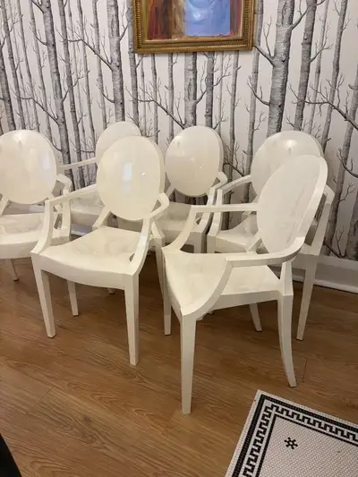 6 Kartell Louis Ghost Arm Chairs by Philippe Starck, View more