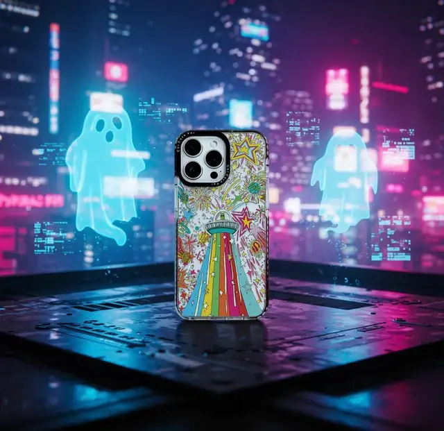 iPhone 14 Case, Psychedelic UFO Fireworks Pattern in Cell Phone Accessories in Hamilton - Image 8
