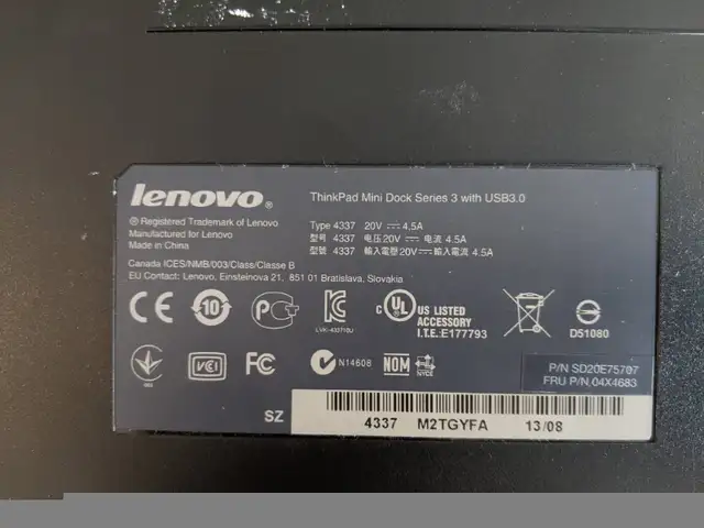 Lenovo 4337 ThinkPad Mini Dock Series 3 in Laptop Accessories in Markham / York Region - Image 3