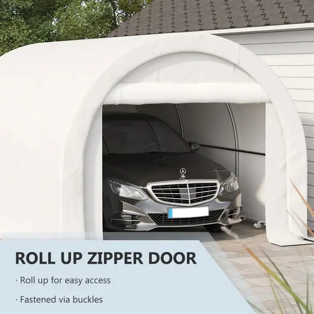 10' x 16' Heavy Duty Portable Carport Tent with Zippered Door, P in Outdoor Tools & Storage in Markham / York Region - Image 6
