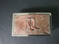 Vintage - Belt Buckle Copper Tone With  Cowboy Boots