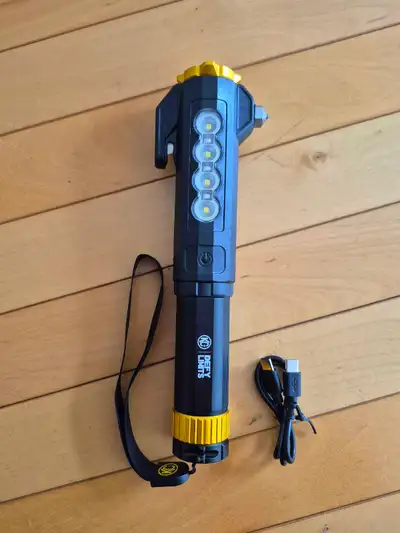NEW Vehicle Emergency 1000 Lumens Flashlight + Glass Breaker & S, View more