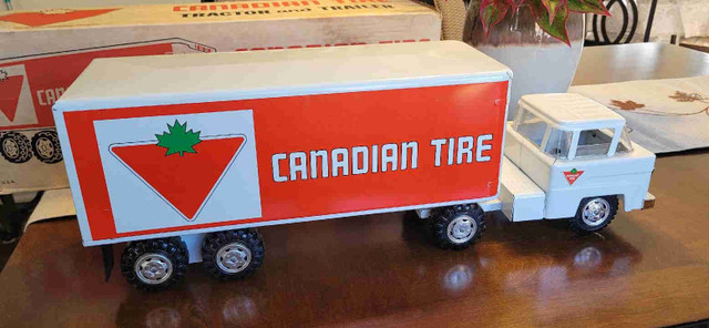 Vintage Marx Canadian Tire Pressed Steel Tractor Trailer  in Arts & Collectibles in Barrie