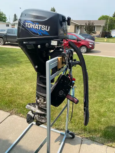 Tohatsu 9.8 hp long shaft outboard, View more