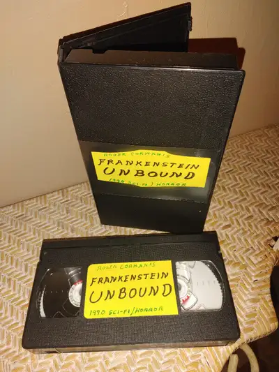 VINTAGE VHS TAPE..... SELLING AS A BLANK TAPE.....ROGER CORMAN'S - FRANKENSTEIN: UNBOUND....1990 SCI...