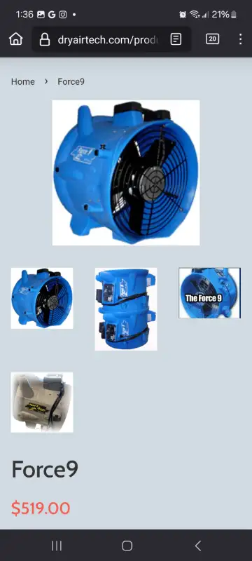 Restoration turbo fan air mover for renovation & construction, View more