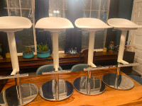 Beautiful bar stools, table and chairs.