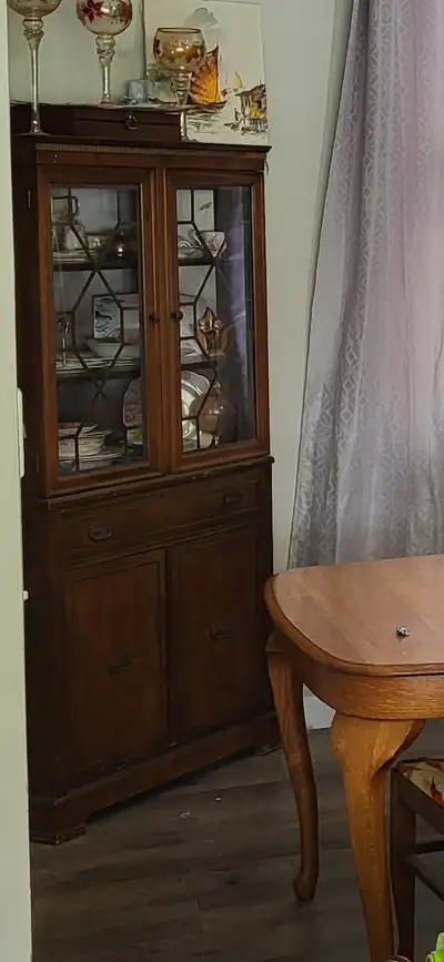 Antique corner cabinet, View more
