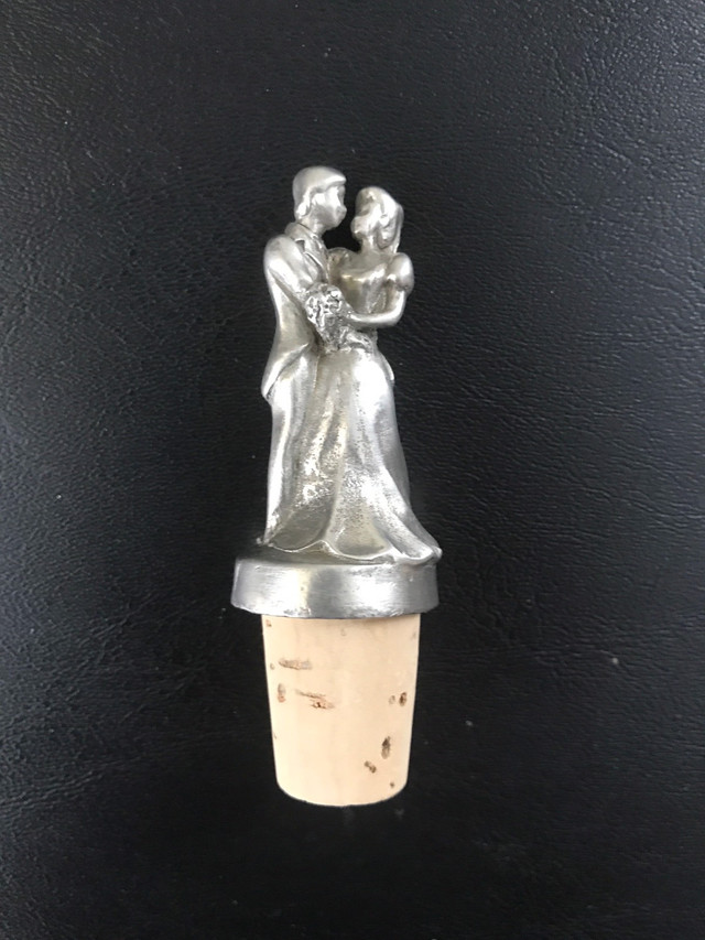 NS “Seagull Pewter” Bride & Groom/Wedding Wine Bottle Stopper in Arts & Collectibles in Bedford