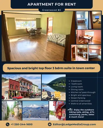 3 Bedroom Apartment (top floor) - Greenwood, BC