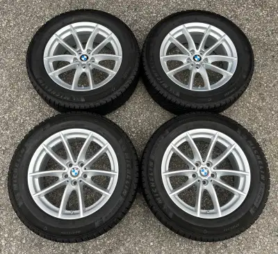 Wheels: Silver 18 Inch OEM Style 618 Fitment: G01 X3 / G02 X4 (30i, 30e & M40i) Quantity: 4 Tire Pre...