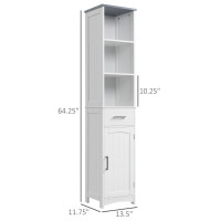 Tall Bathroom Storage Cabinet, Slim Bathroom Cabinet with 3 Tier