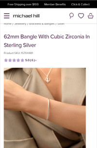 Sterling Silver Bangle with Channel of Cubic Zirconia 