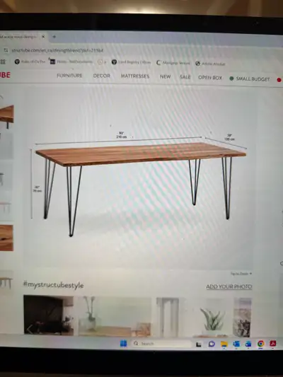 STRUCTUBE - brand new 180cm x 94cm. Beautiful solid wood. Selling because I bought the wrong size !