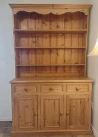 Solid wood hutch - craftsman made waxed pine