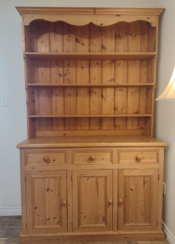 Solid wood hutch - craftsman made waxed pine in Hutches & Display Cabinets in Fredericton