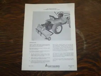 Allis Chalmers 38" Lawn Revitalizer 300, 400 Tractors Manual shipping available at your cost any que...