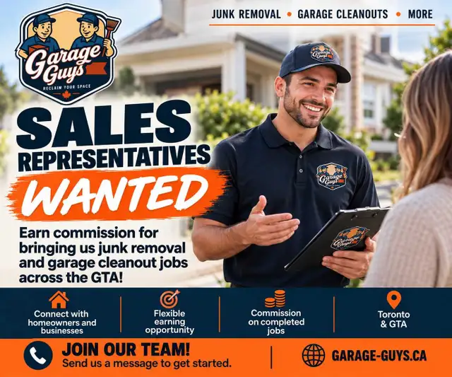  SALES REPRESENTATIVES WANTED 