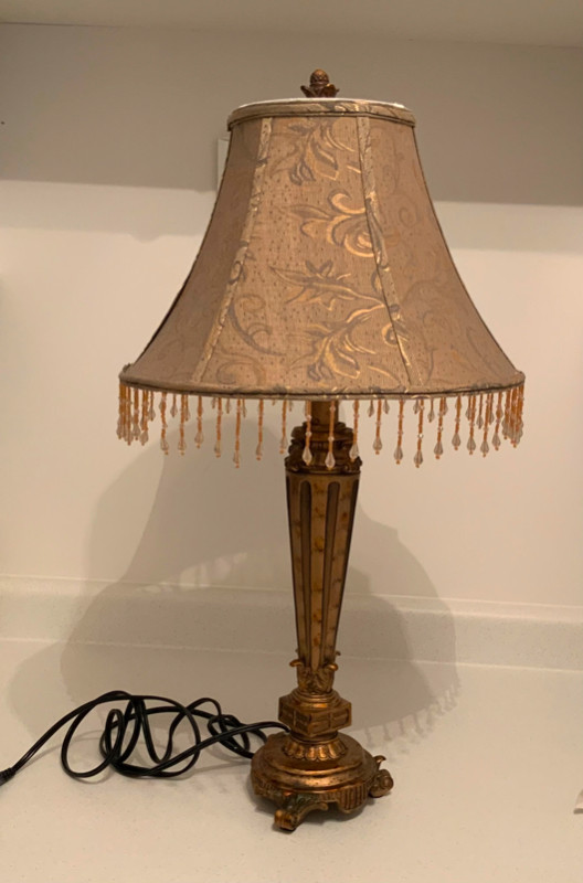 TABLE  LAMP - Fancy Victorian Style - Beaded Fringe in Indoor Lighting & Fans in Belleville - Image 4