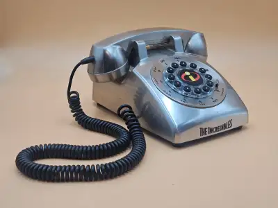 Retro Styled Crosley Desk Landline Telephone – Disney Pixar The Incredibles - Stainless Steel ●$80.0...